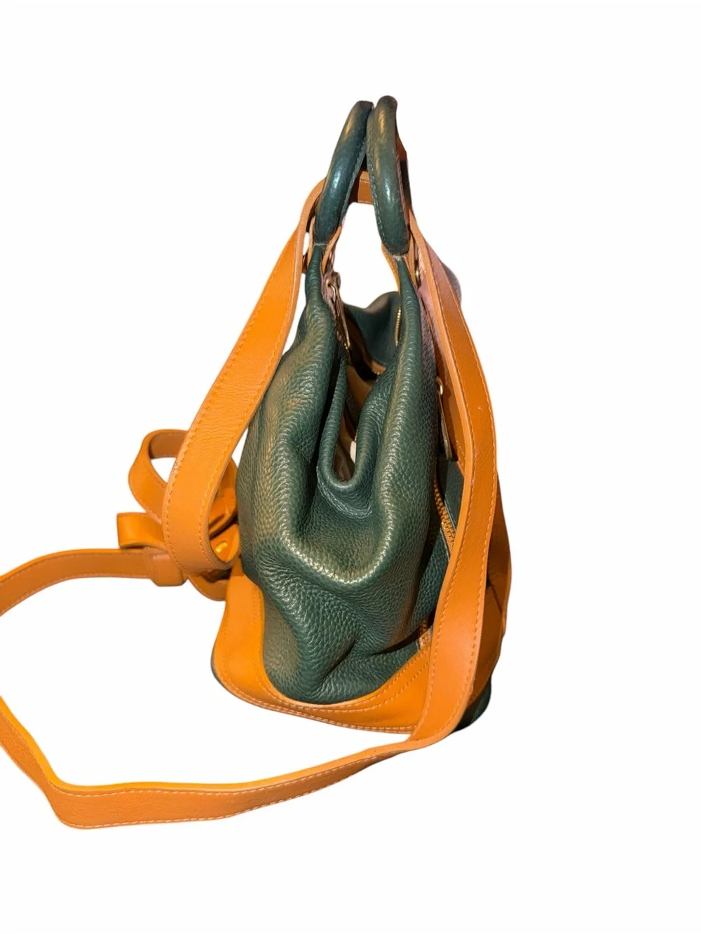Valentina Italian Pebbled Leather Convertible Sling Backpack